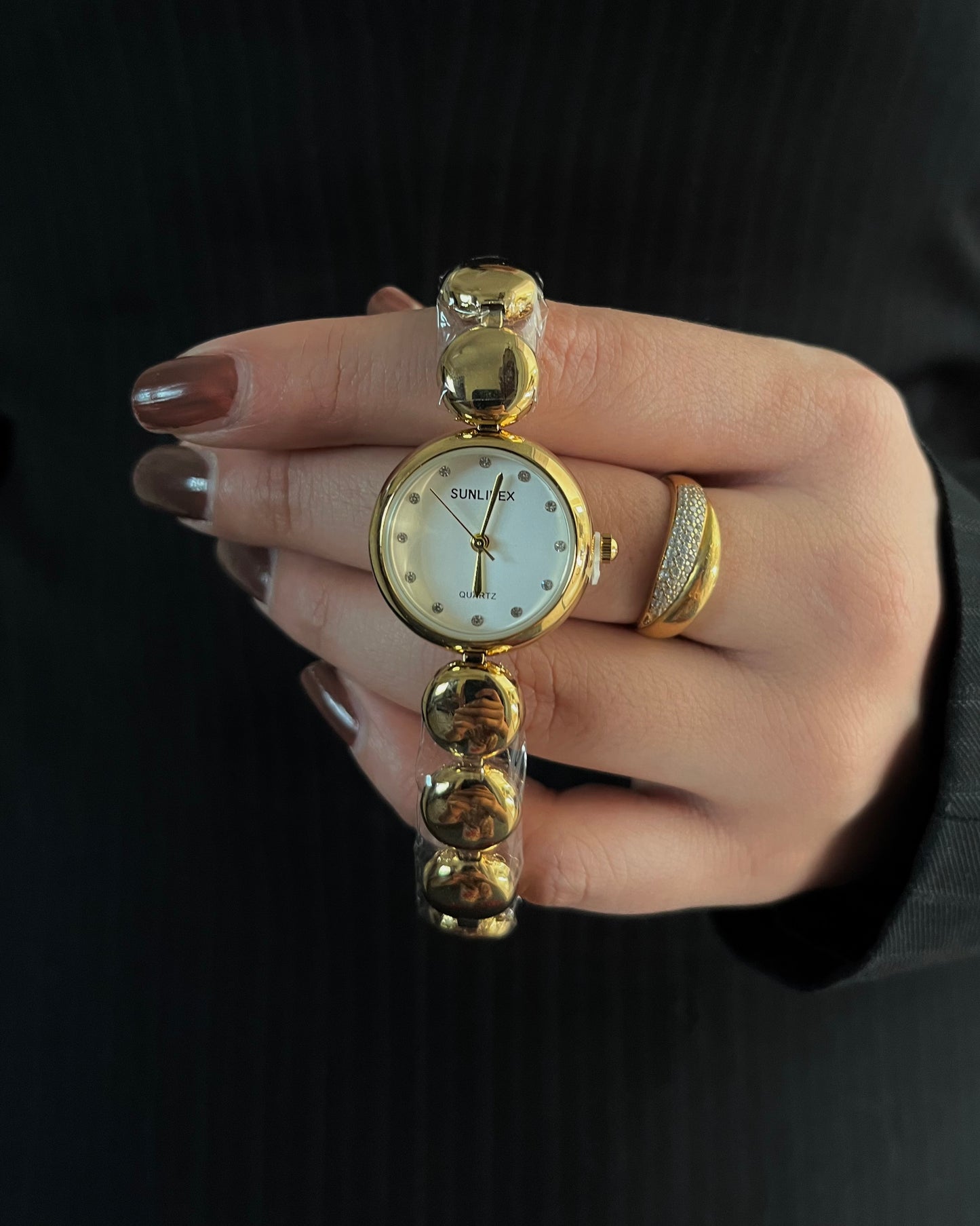 HOURIA RHINESTONES WATCH-White Dial