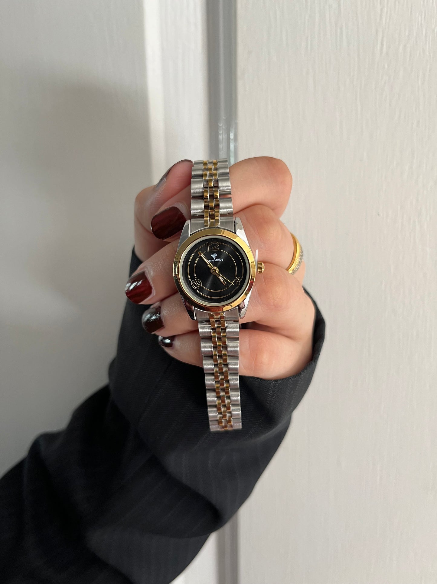 PREMIUM SILVERxGOLD PRX WATCH-Black Dial