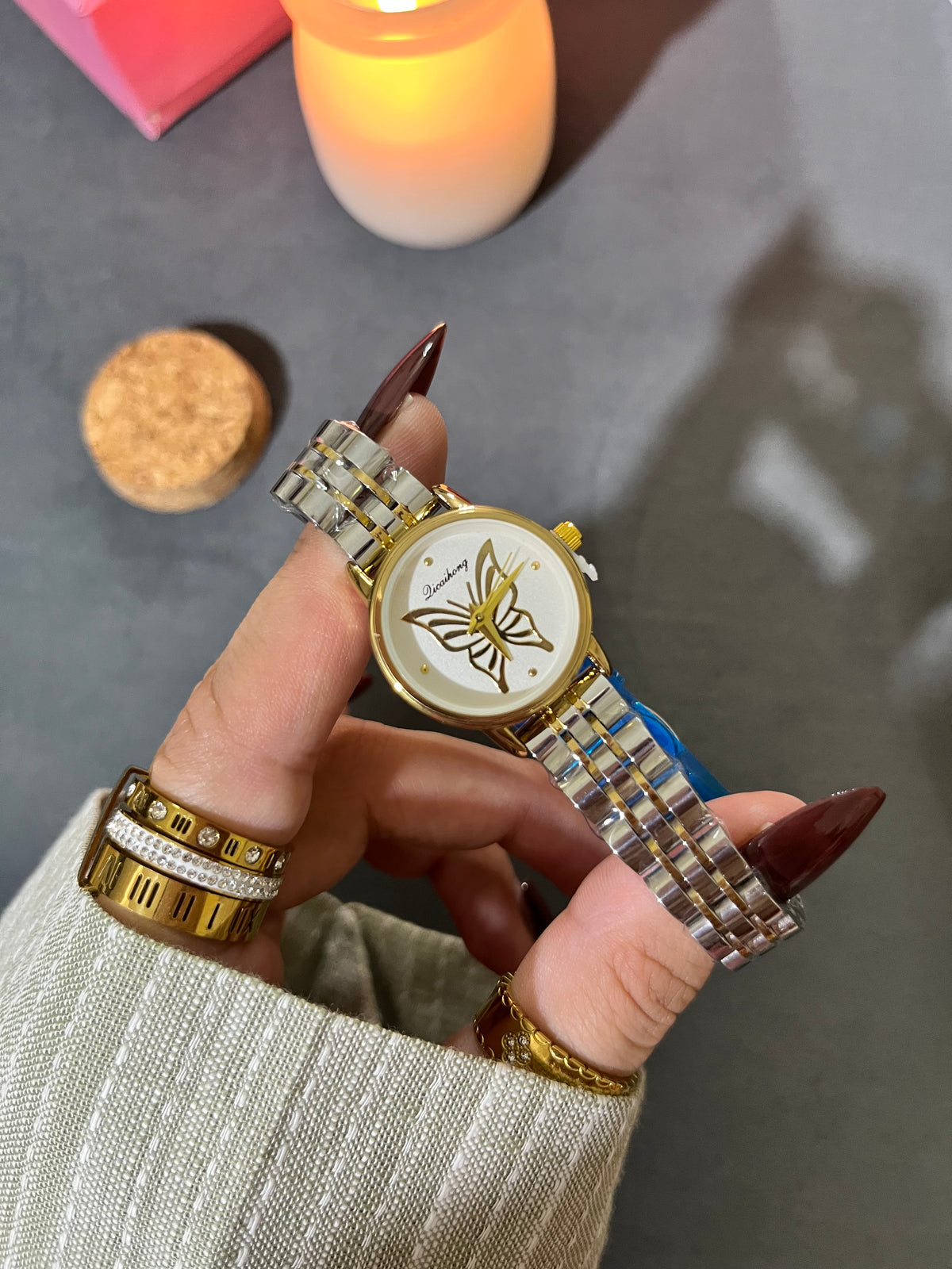 Amara Butterfly Two Tone Timepiece