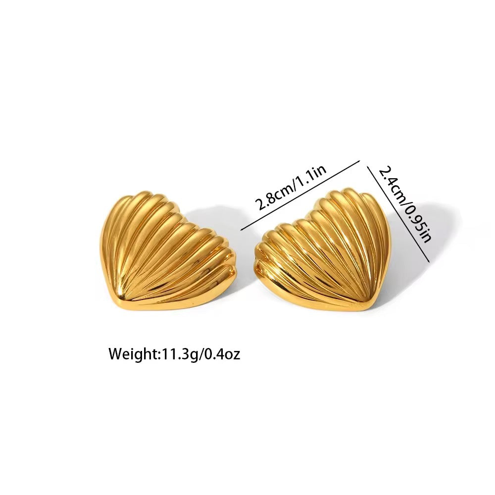 STRIPPED HEART EARRINGS