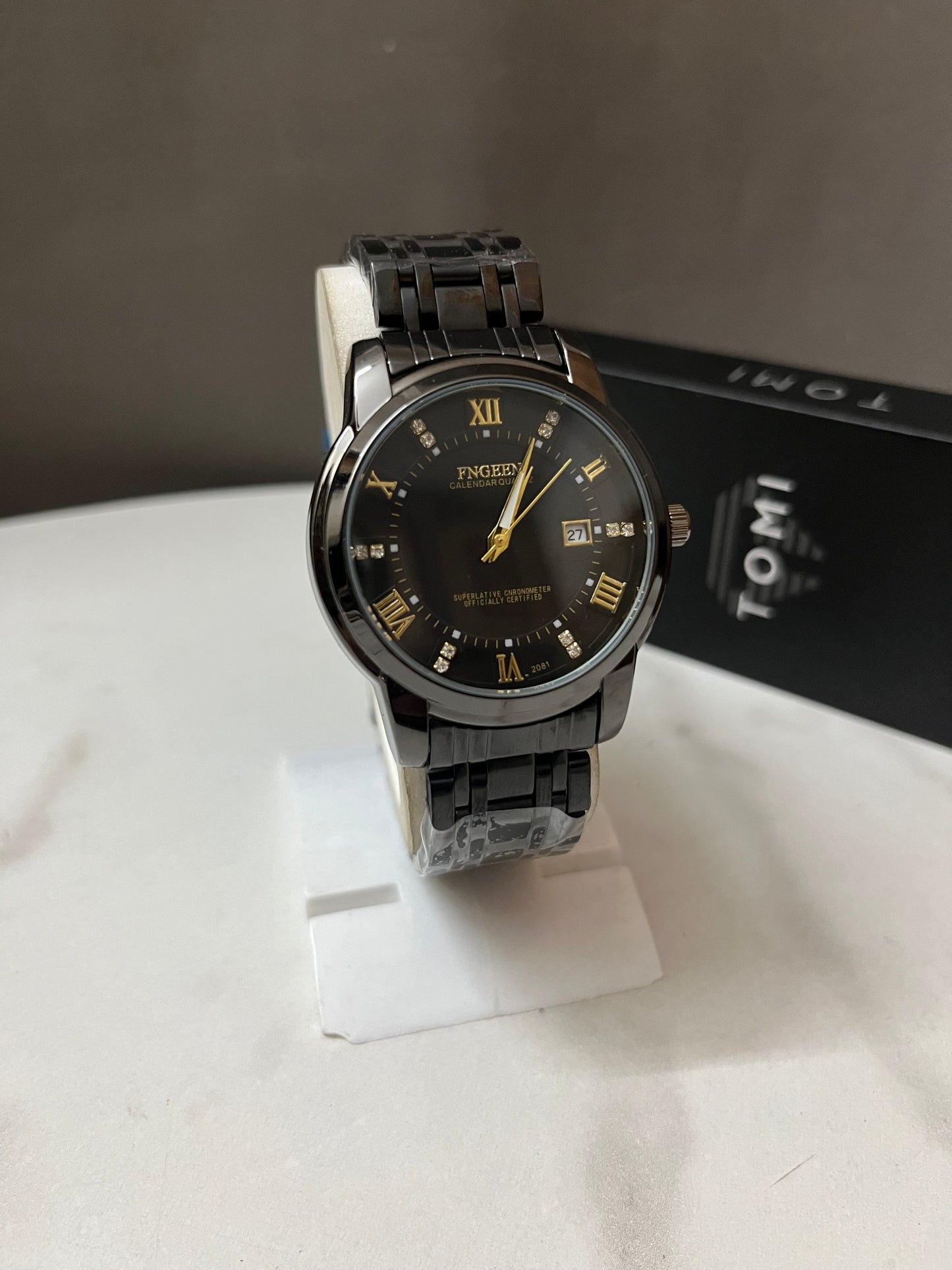 Black Metallic Chain Watch