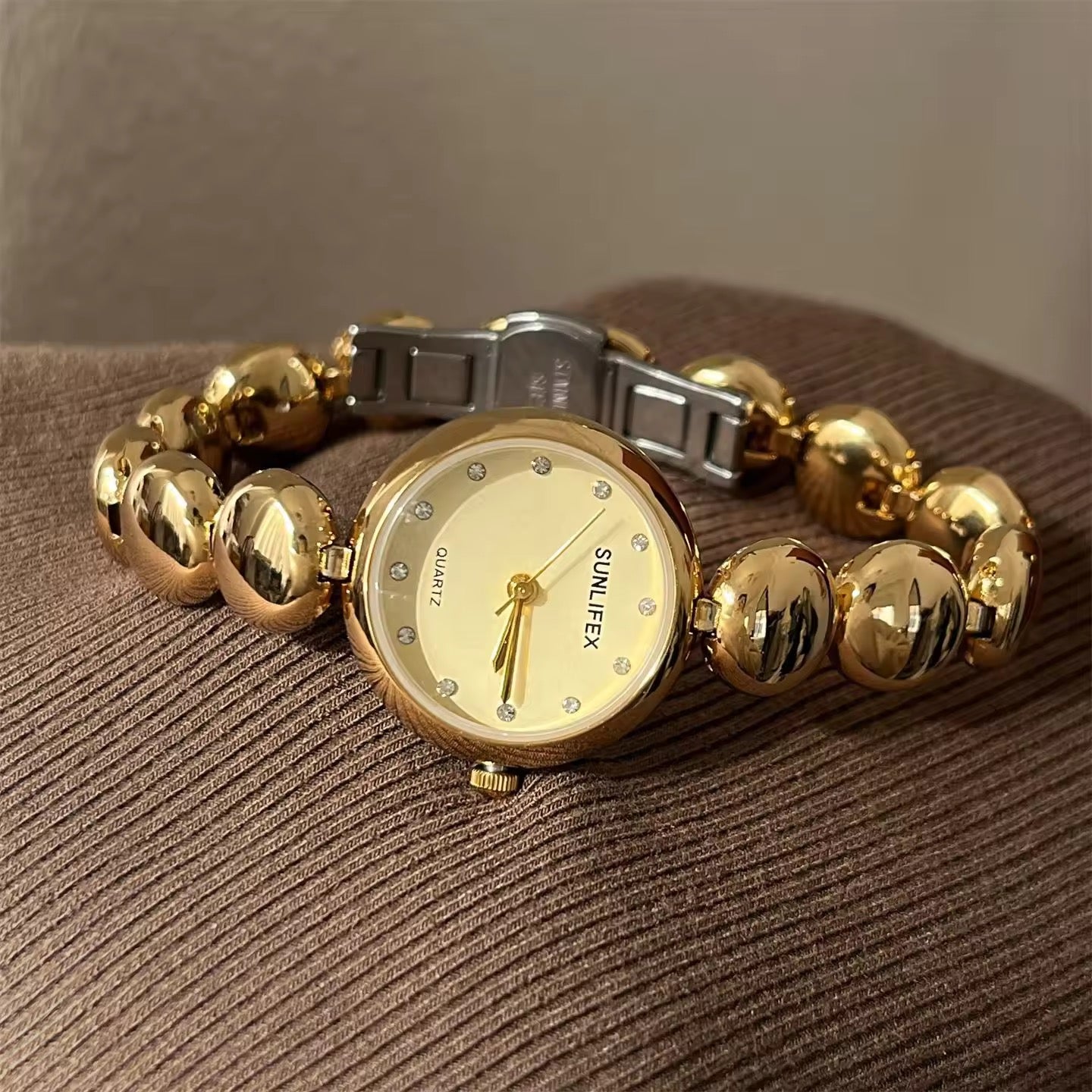 HOURIA RHINESTONES WATCH-Gold Dial