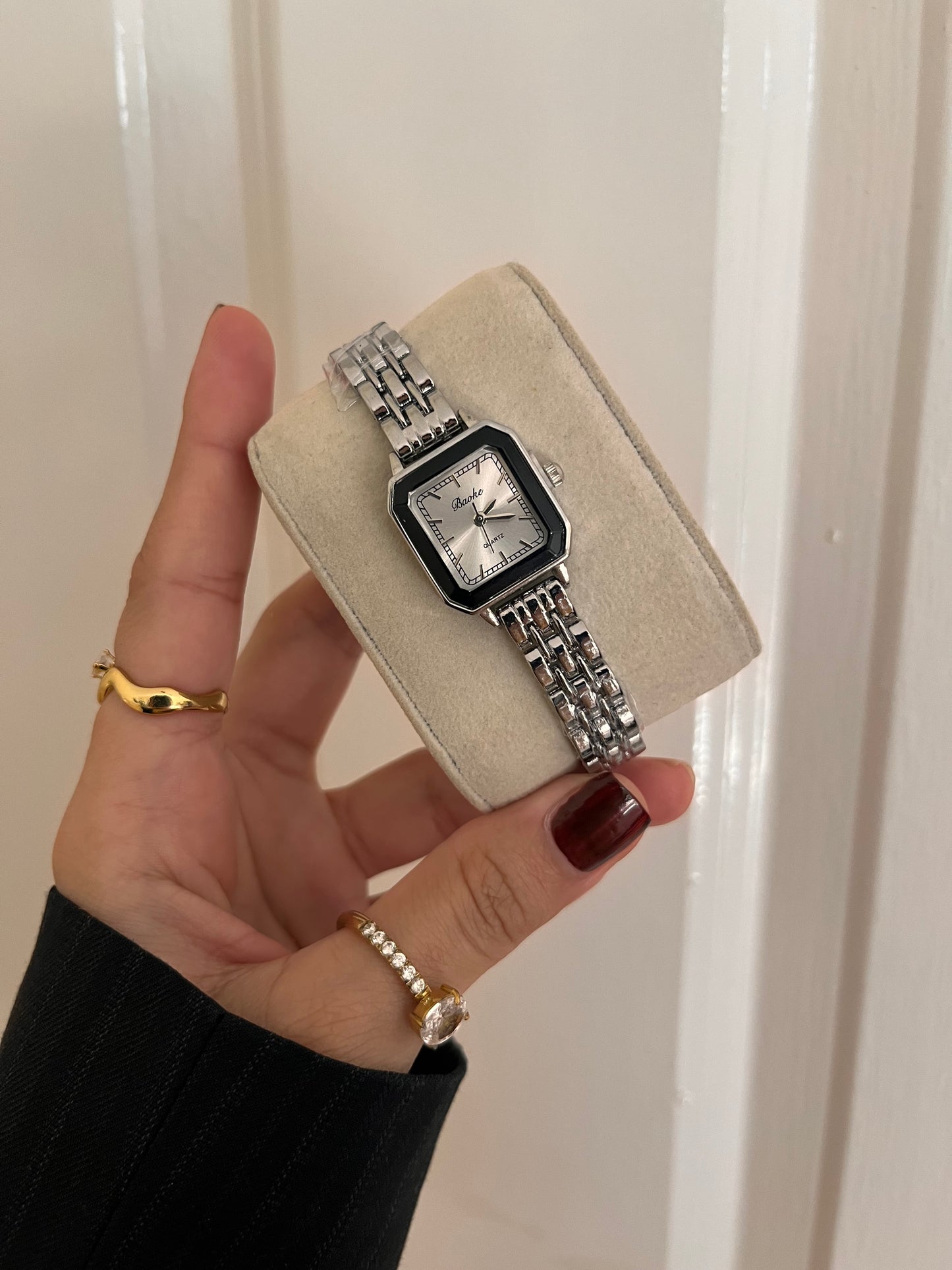 ISABELLA SQUARE LUXURY WATCH-Silver Dial