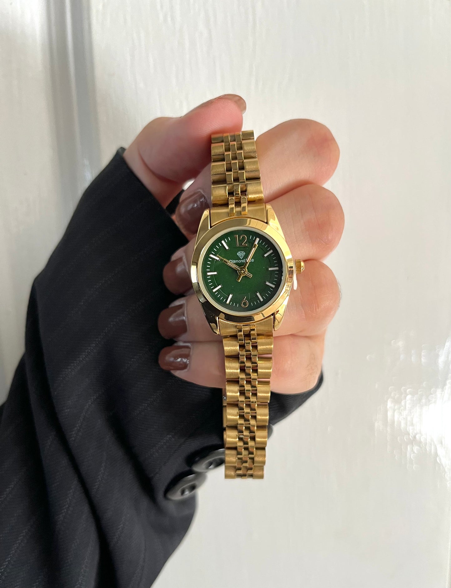 GOLD BRAIDED WATCH-Green Dial