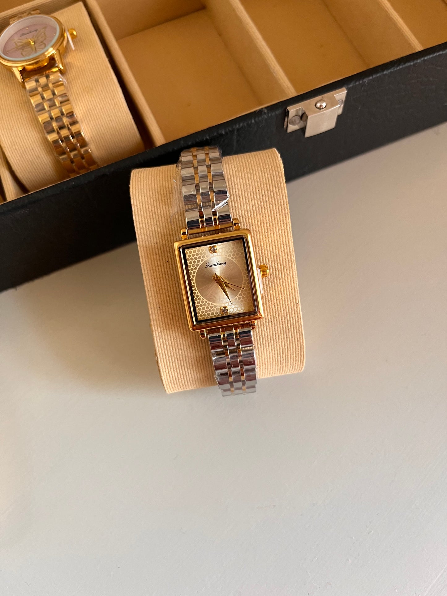 Zevia Square Two Tone Watch