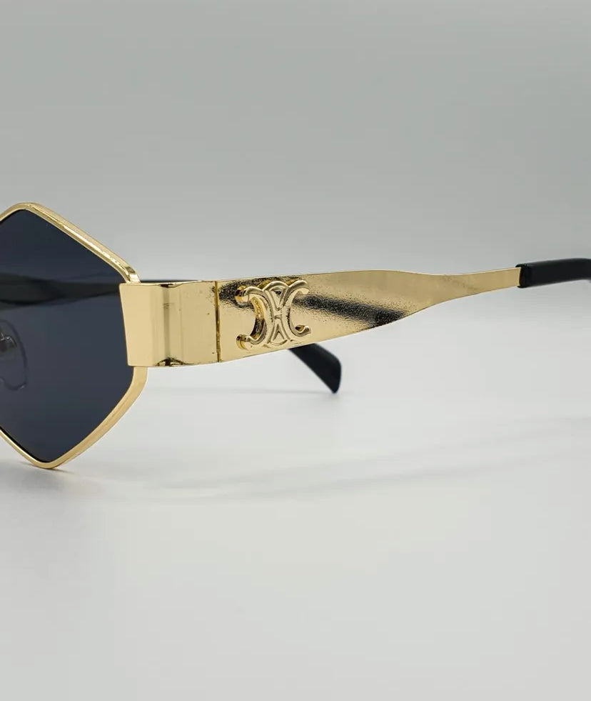 CELINE UNIQUE HEXAGON SHADES-Black Lens
