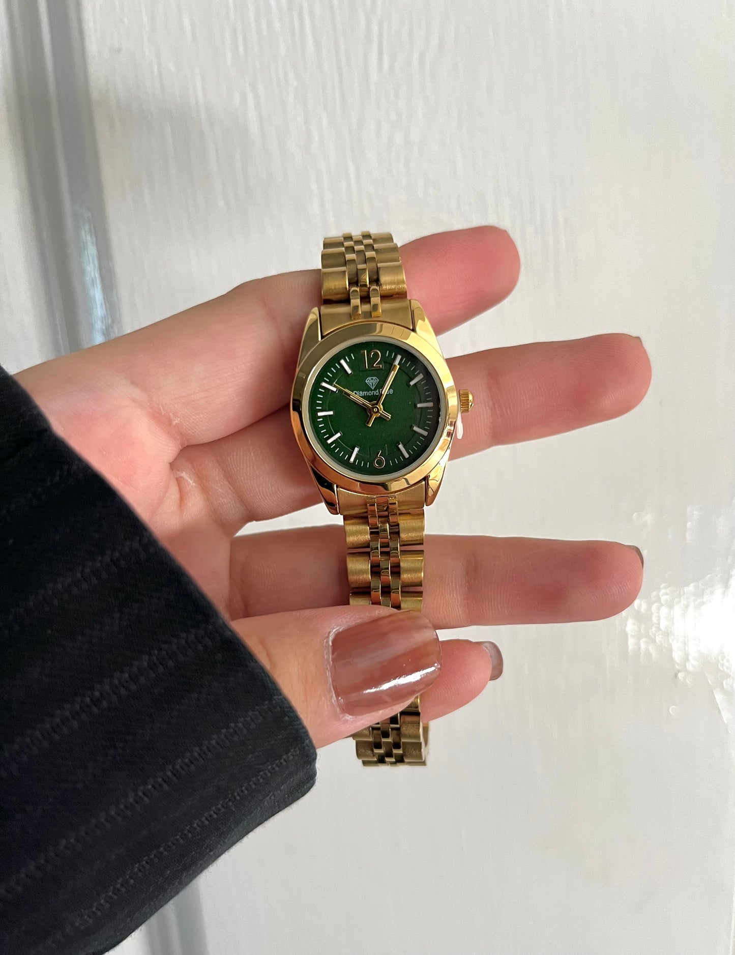 GOLD BRAIDED WATCH-Green Dial