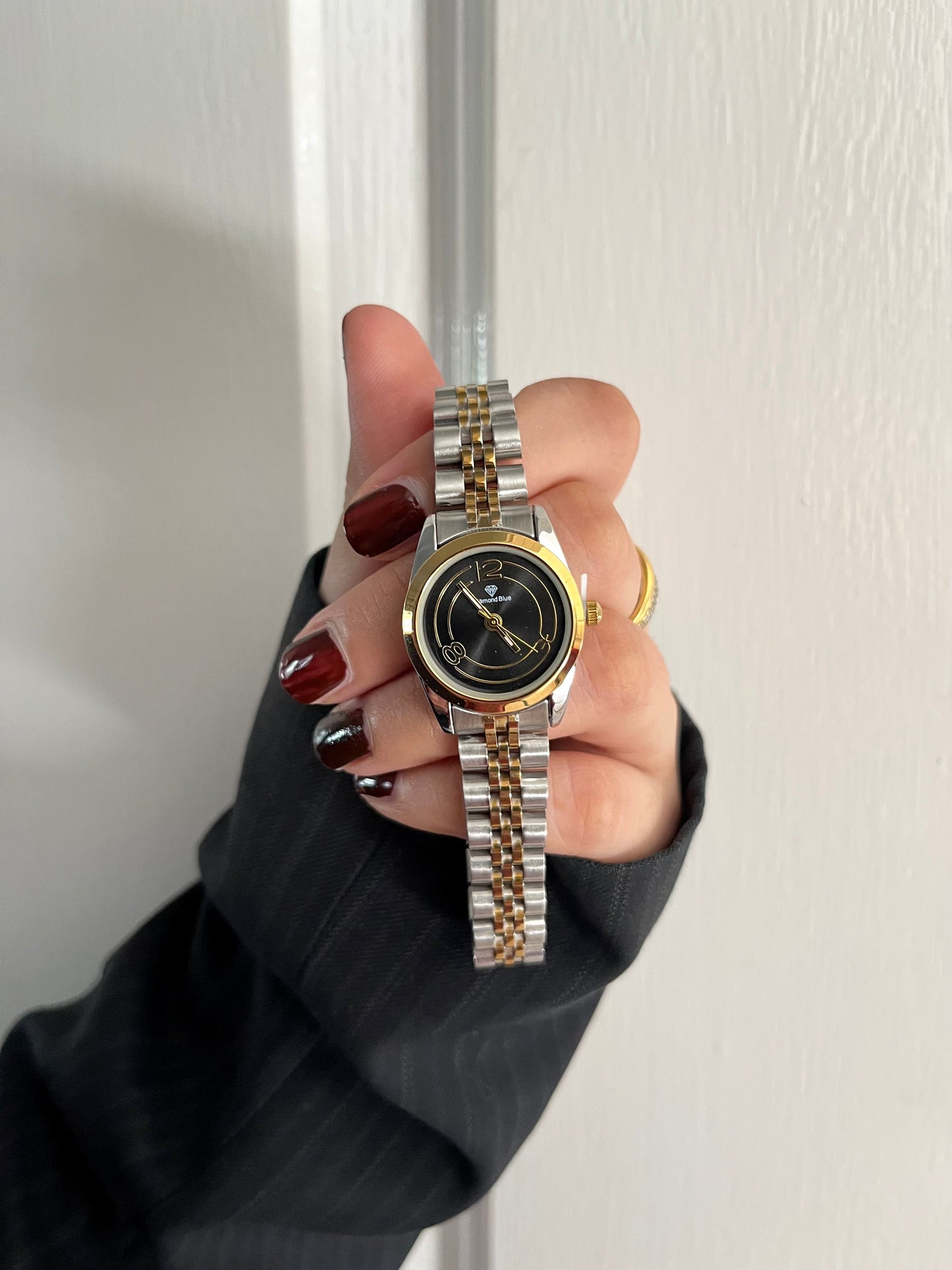 PREMIUM SILVERxGOLD PRX WATCH-Black Dial