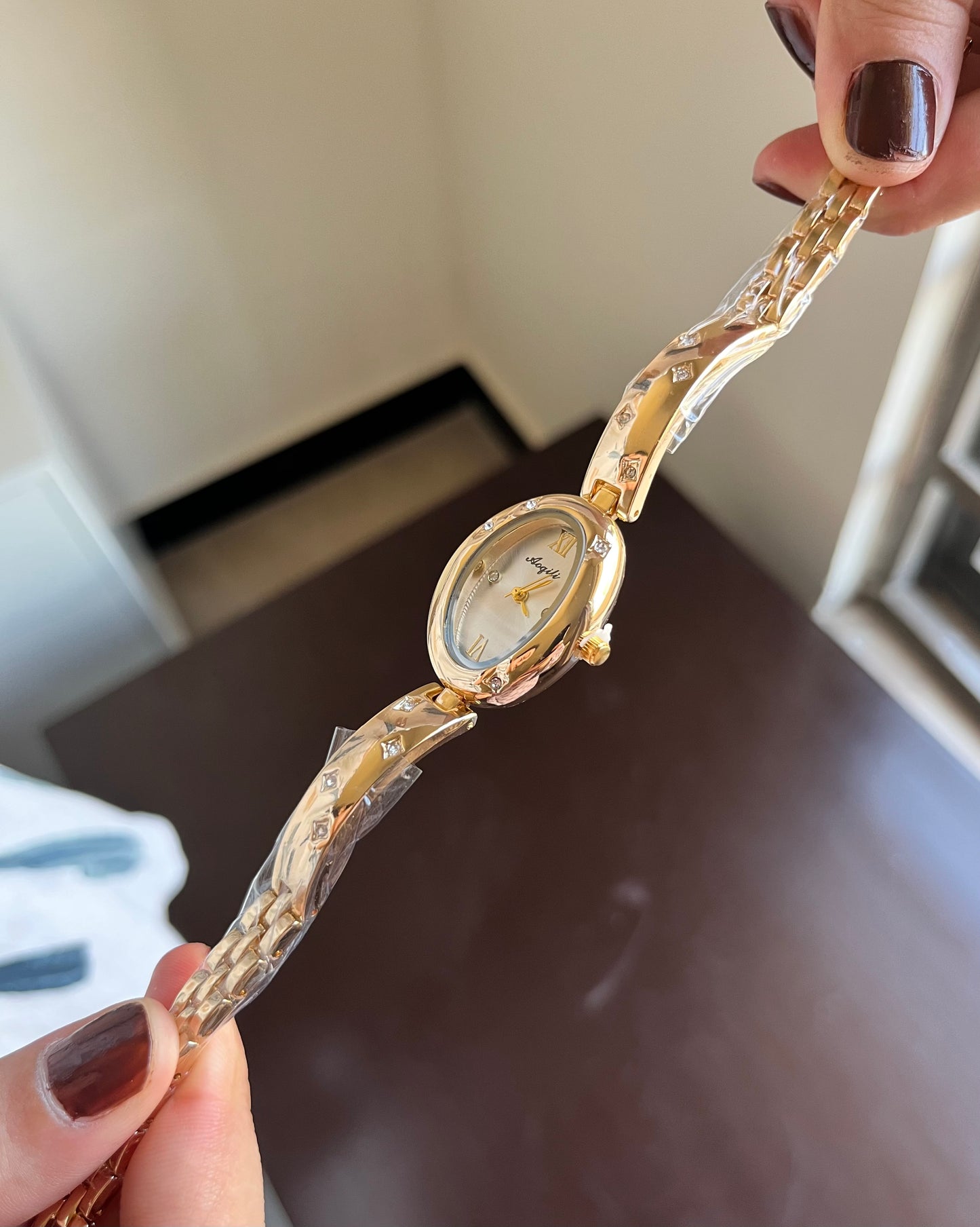 Oval Gleem White Dial Watch