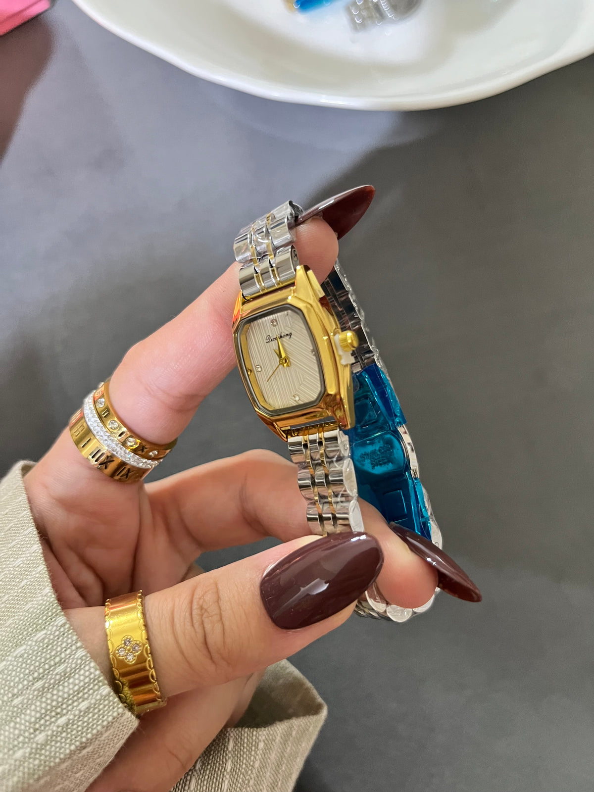 Two Tone Whisper Square Watch