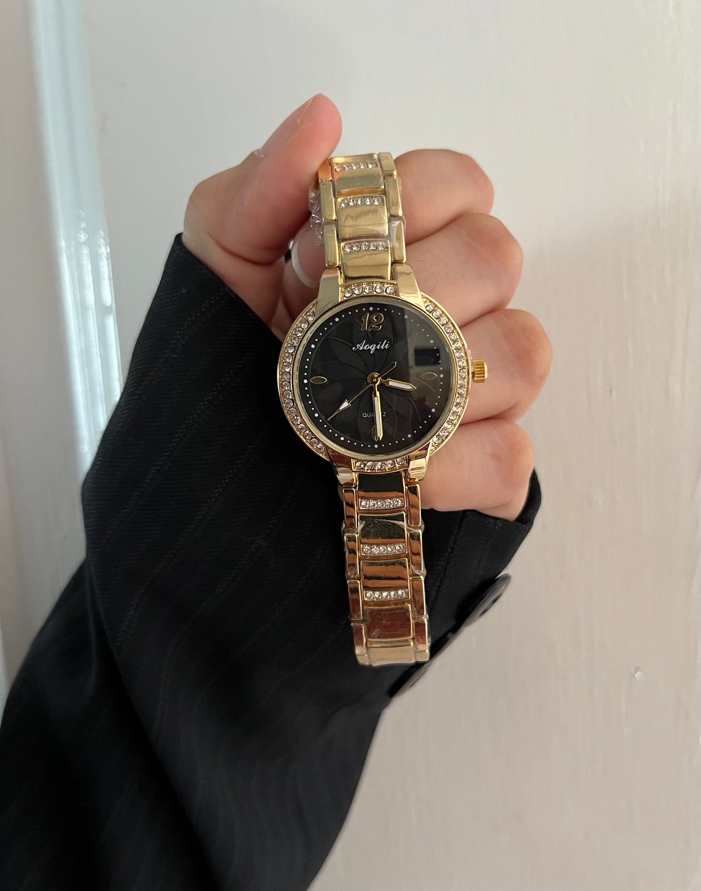 GOLDEN X BLACK ZIRCON WATCH