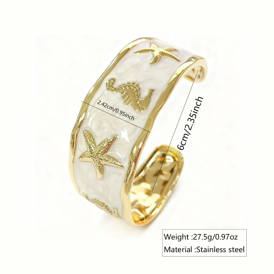 Ocean Star Gold Cuff Bangle