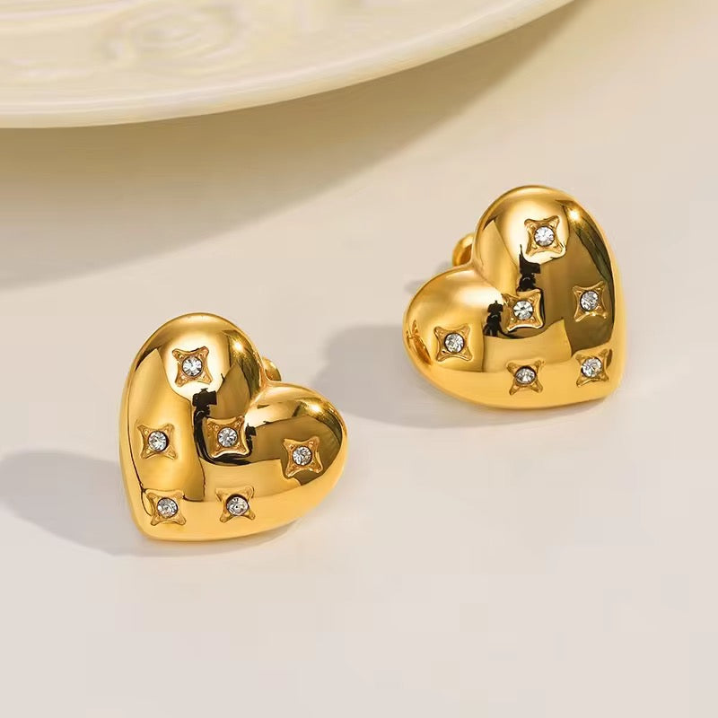 Zircon Heart Earrings