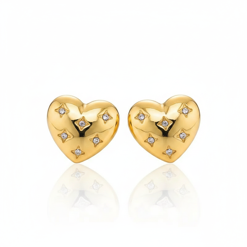 Zircon Heart Earrings