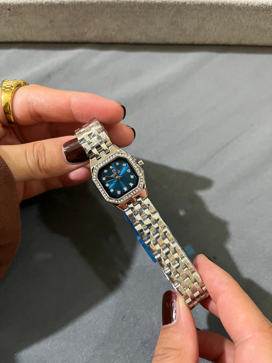 Diamond Dusk Watch-deep blue