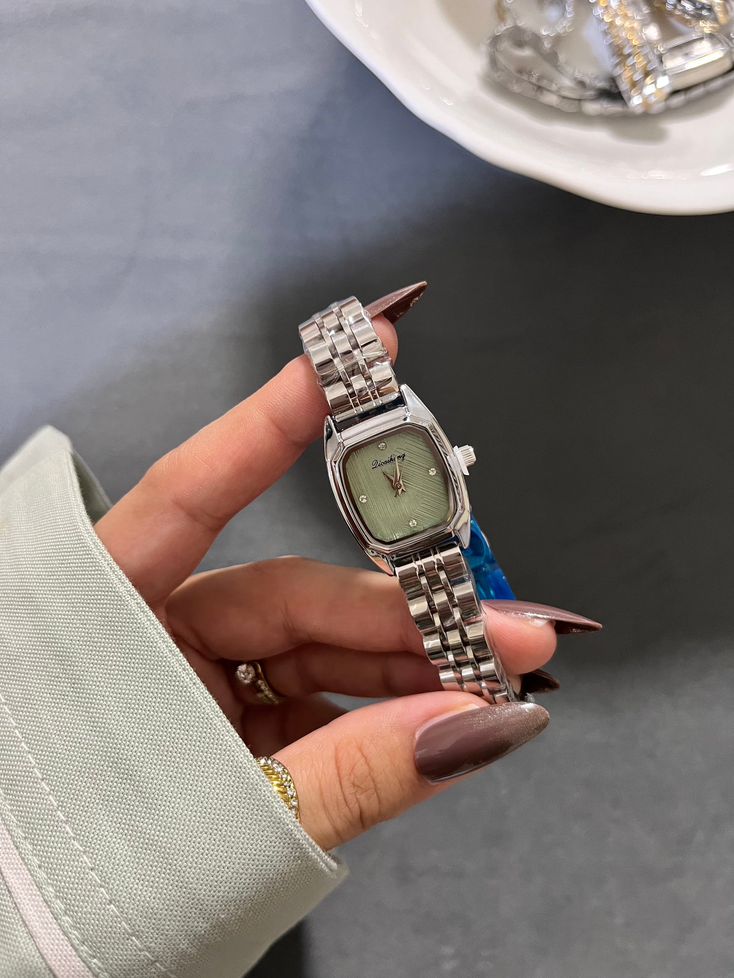 Sage Rectangular Watch