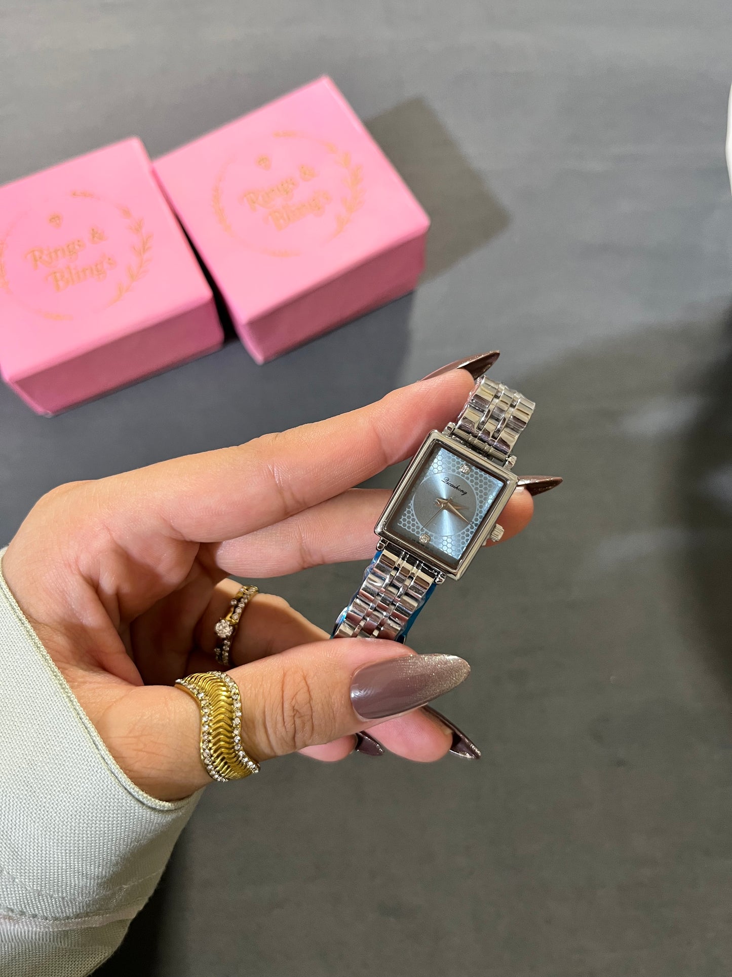 Estelle Blue Rectangular Watch