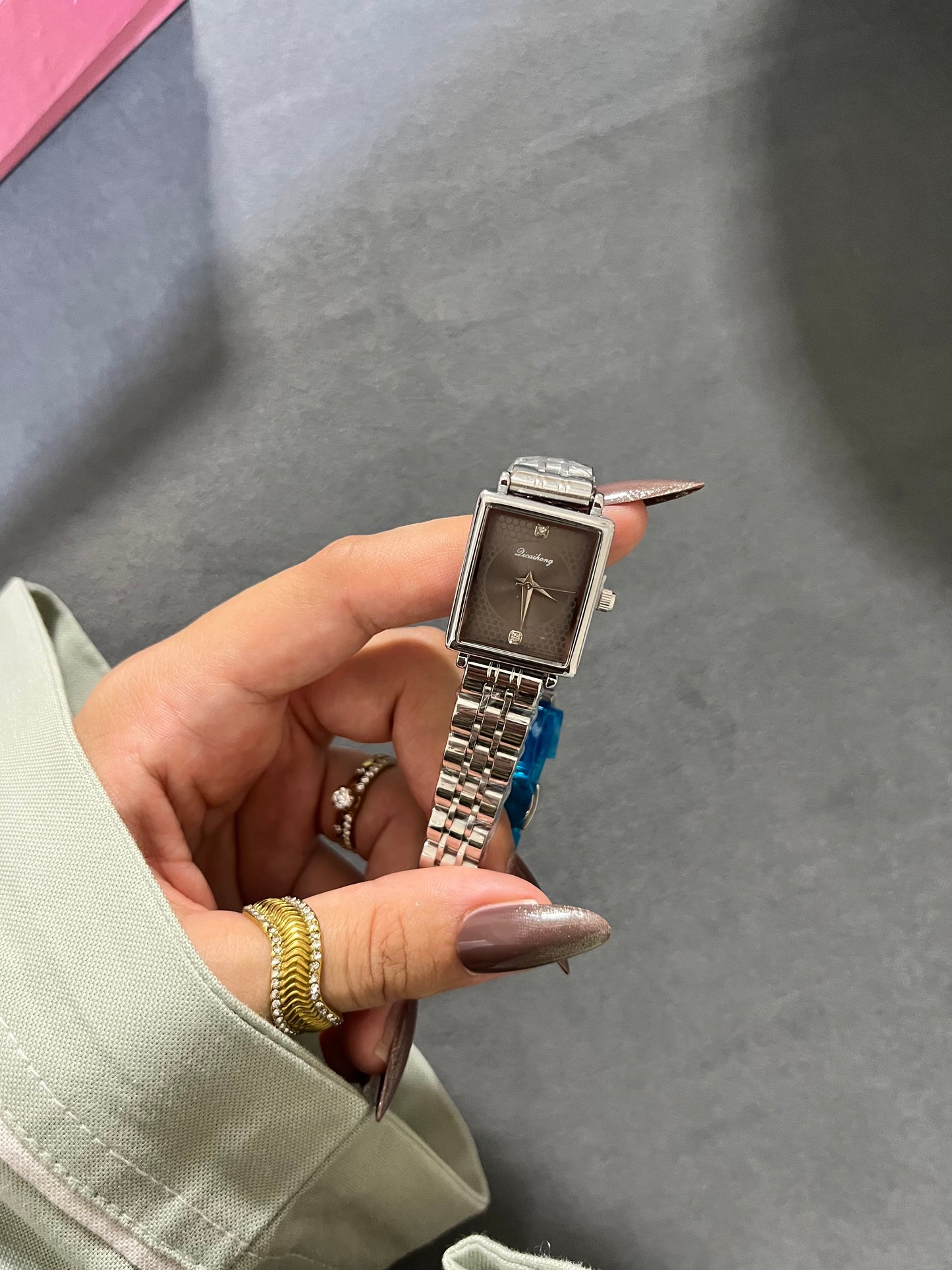 Estelle Grey Rectangular Watch
