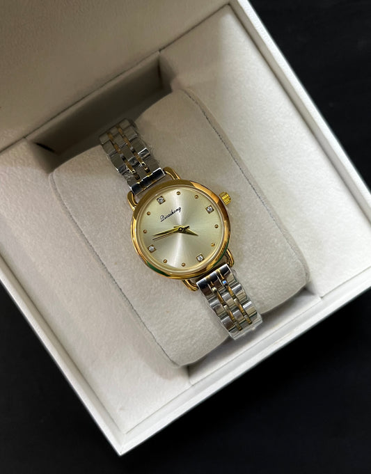 Crystal Studded Elysian Two Tone Watch
