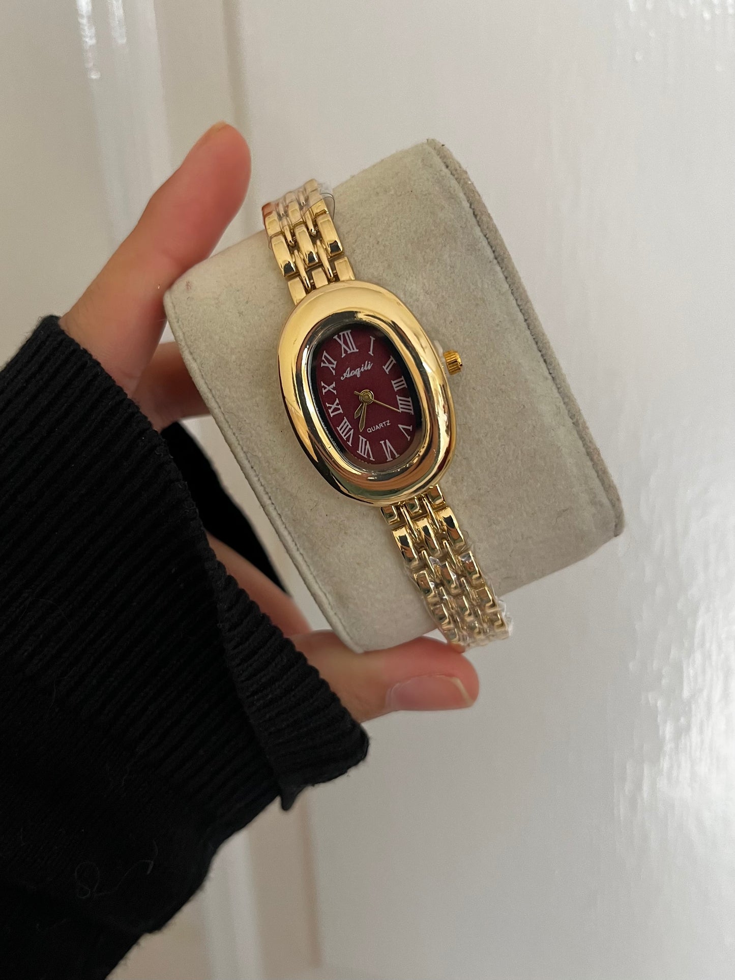 MAROON ROMAN WATCH✨