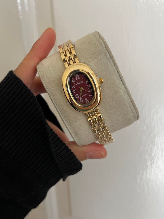 MAROON ROMAN WATCH✨