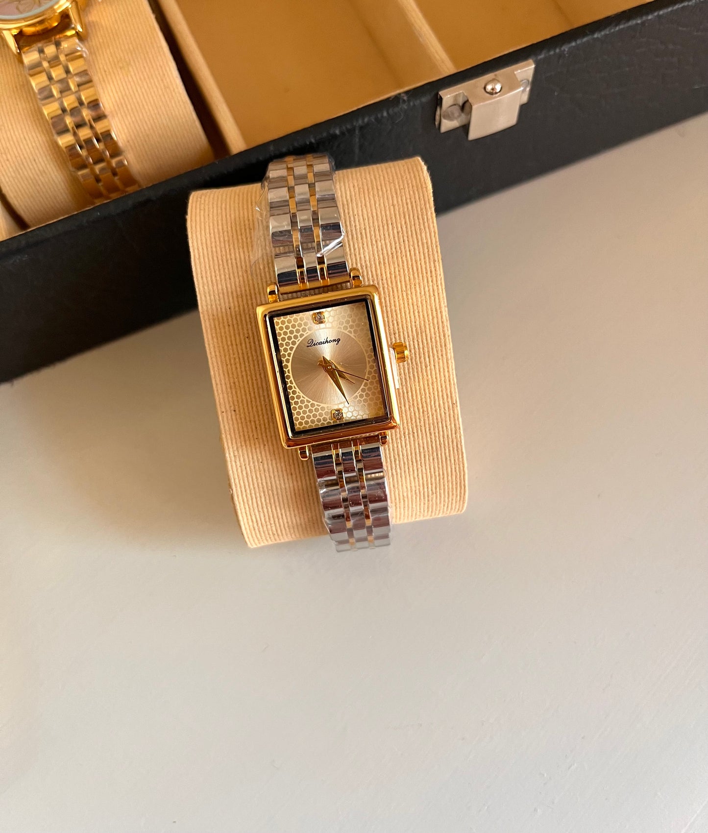 Zevia Square Two Tone Watch