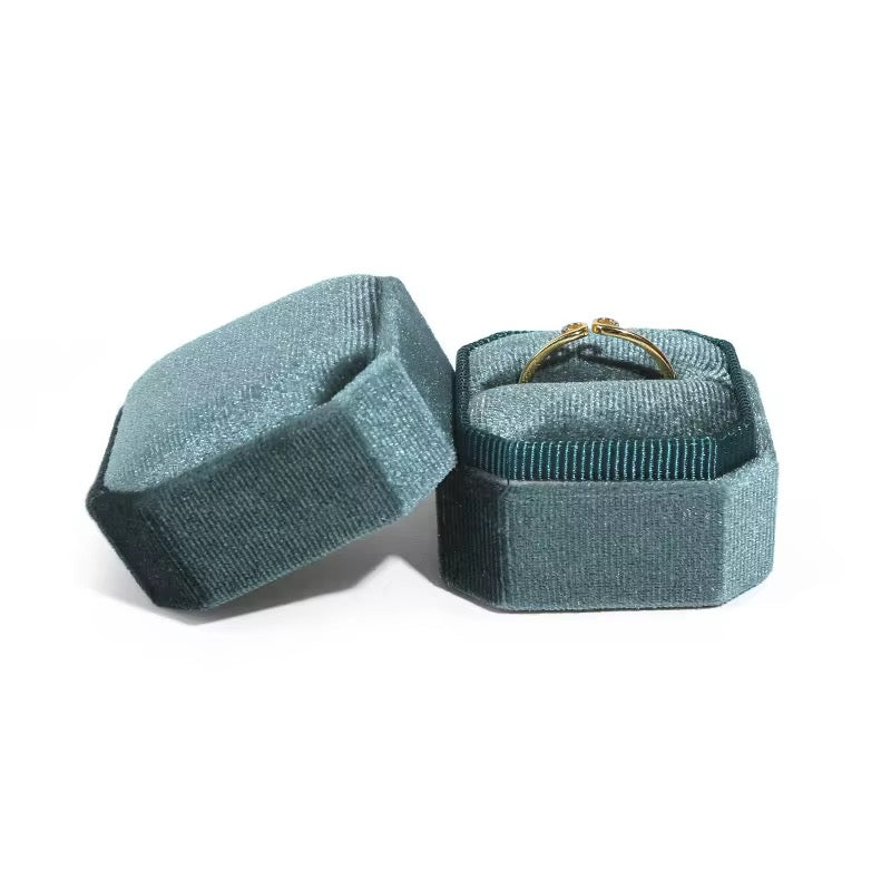 HEXAGON RING BOX-Mori Green