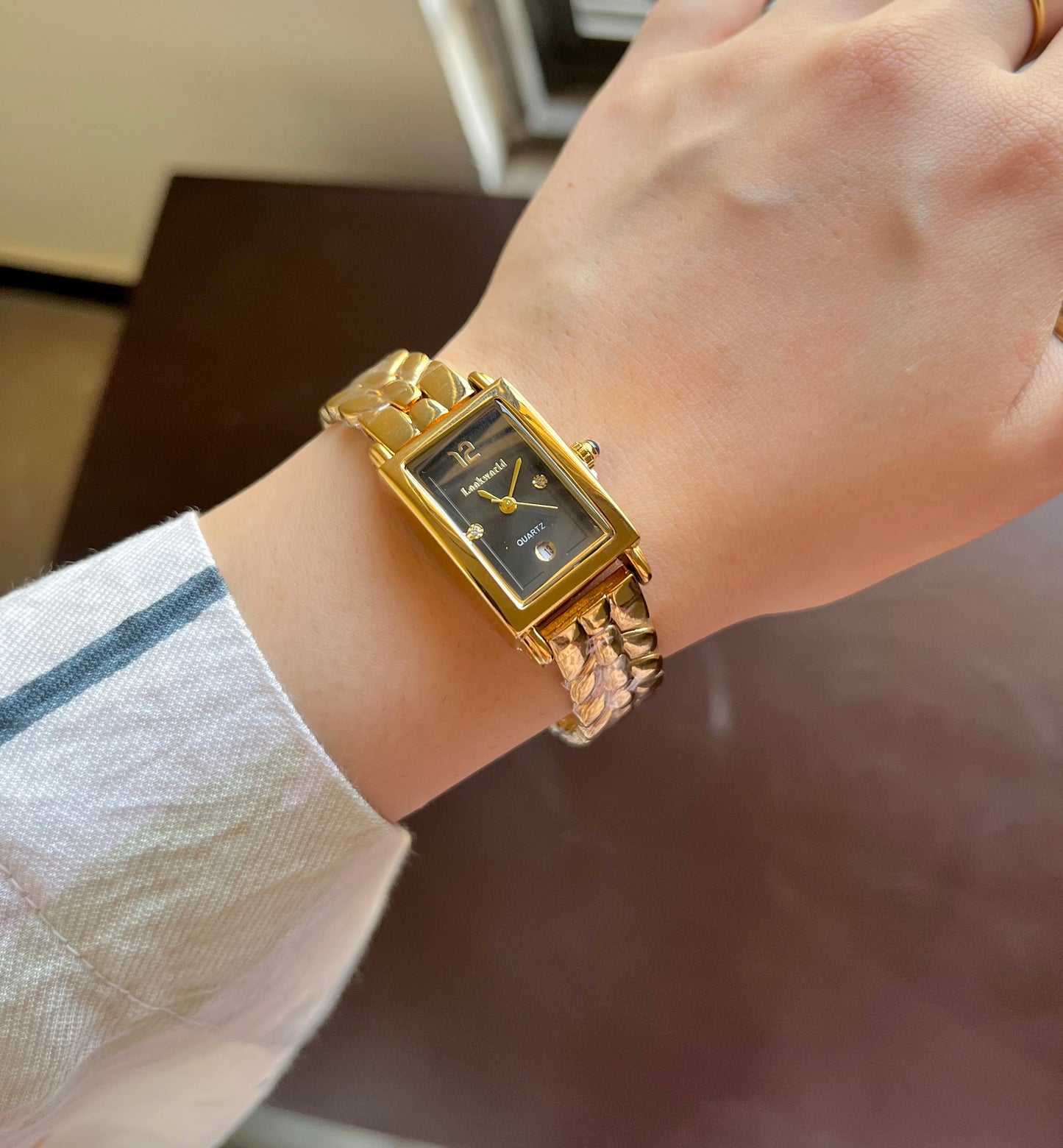 Rectangular Grace Black Dial Watch