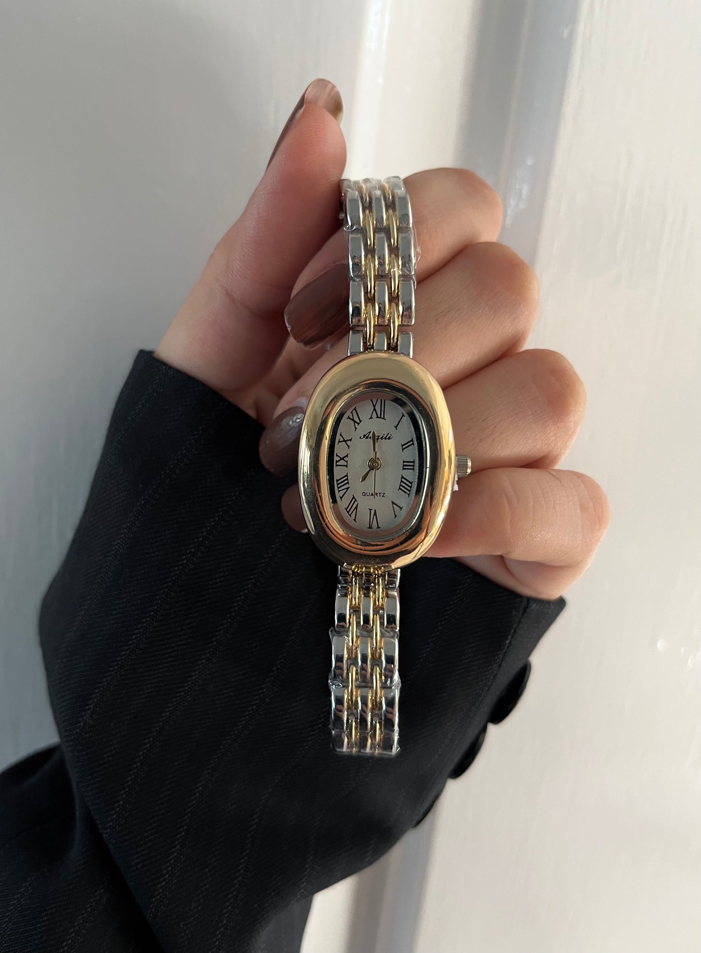 ROMAN MEDIEVAL TWO TONE WATCH-White Dial