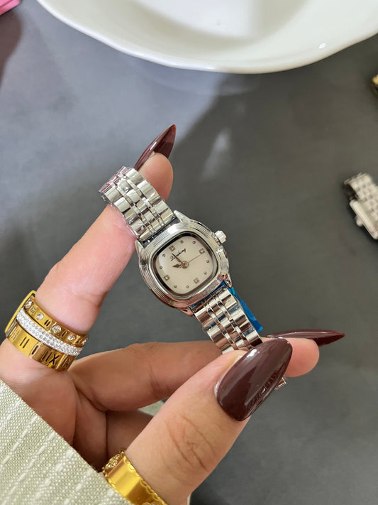 Petite White Timepiece