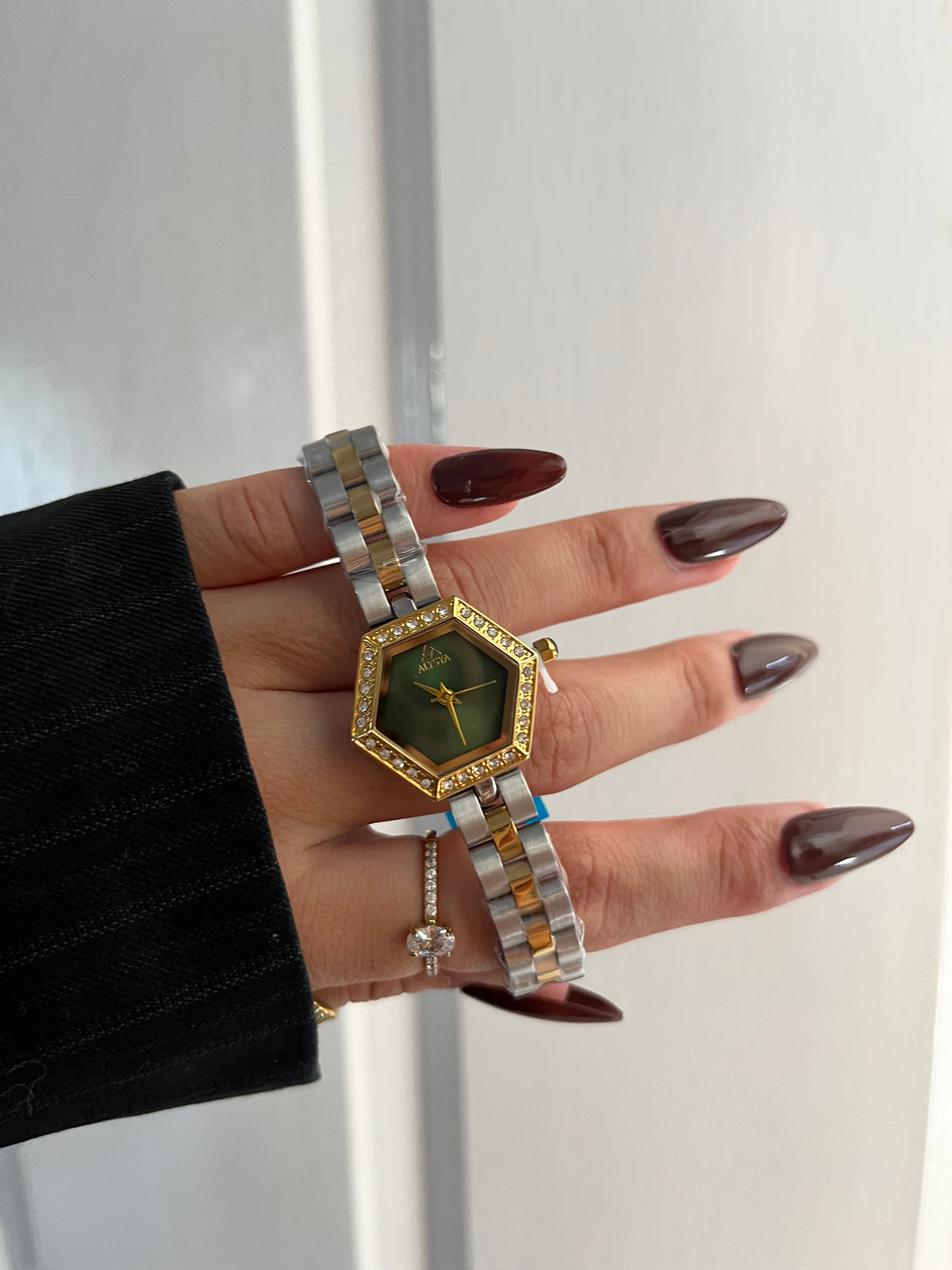Alysya Hexagon Watch(emerald dial)