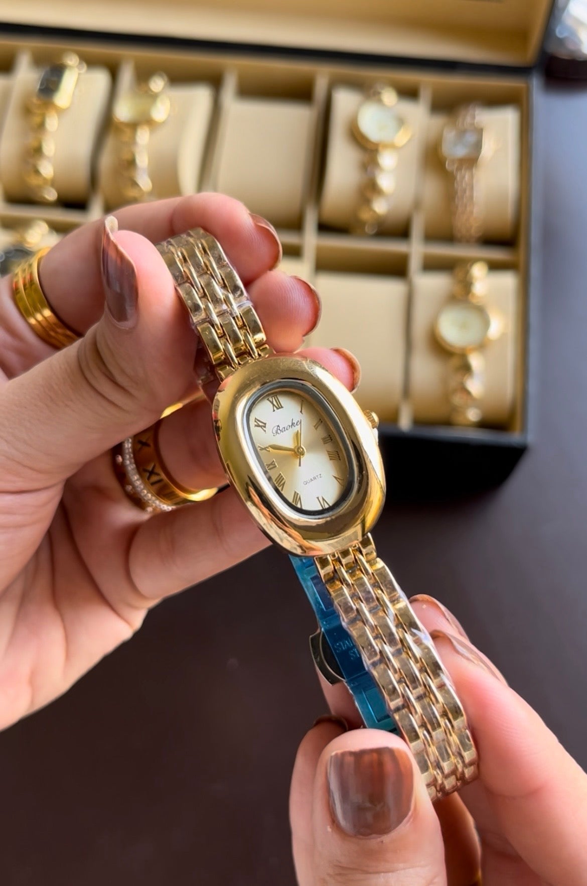 Two Tone Golden Merlot Watch