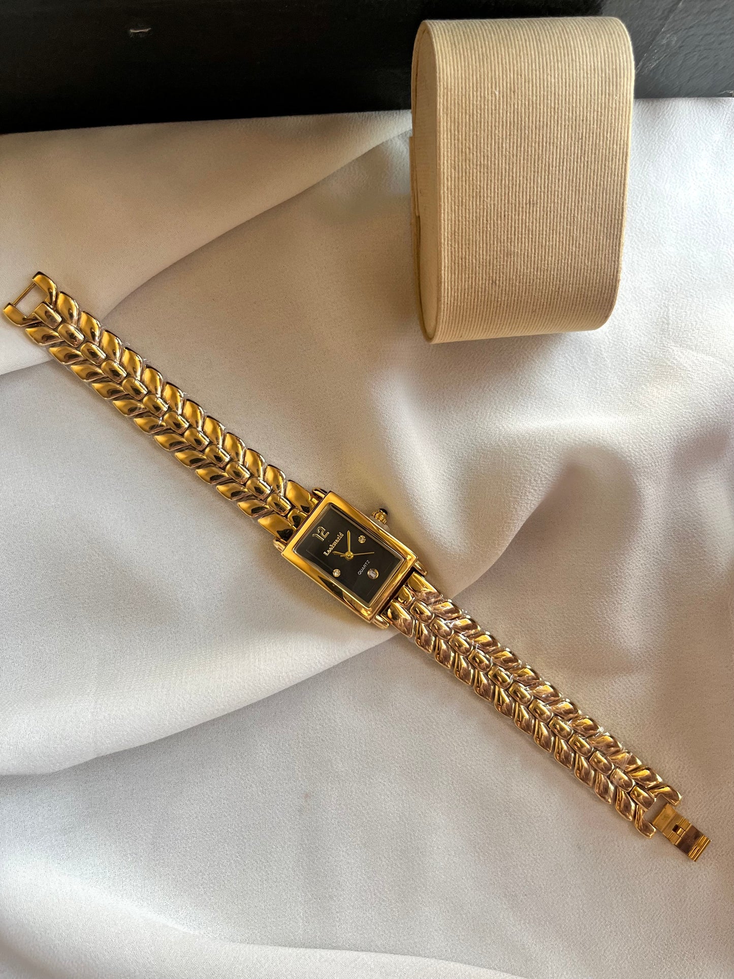 Rectangular Grace Black Dial Watch