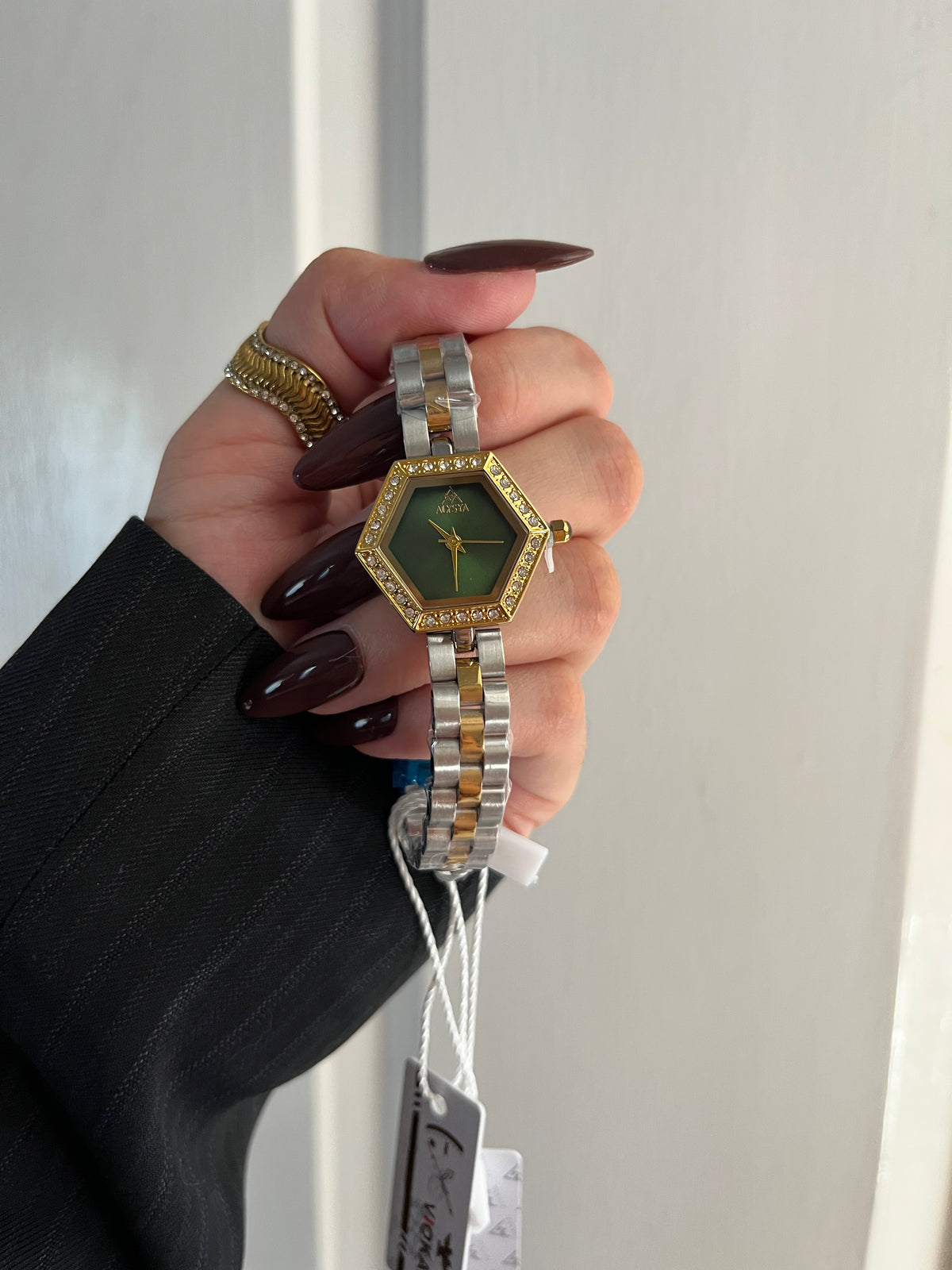 Alysya Hexagon Watch(emerald dial)