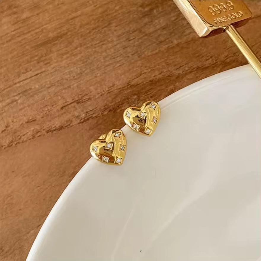 Zircon Heart Earrings