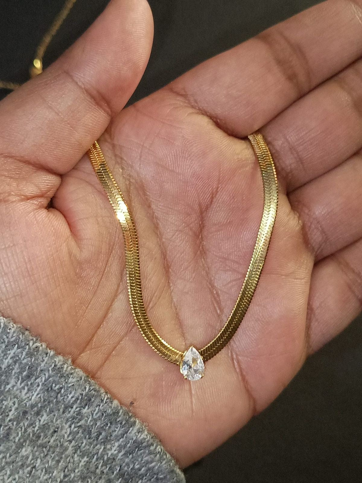 PEARCUT SNAKECHAIN NECKLACE