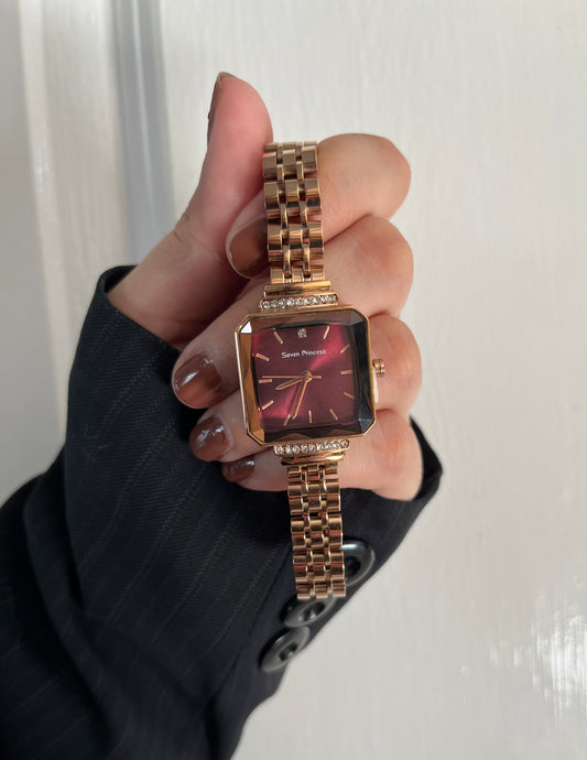 REGAL SQUARE WATCH (Mehroon dail)