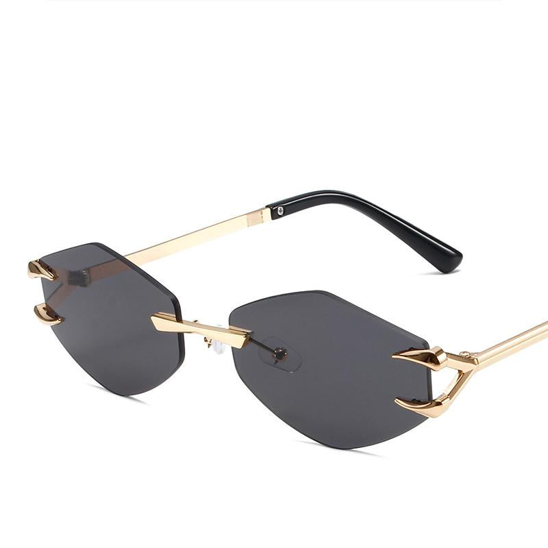 UNIQUE RIMLESS HEXAGON SHADES-Black Lens