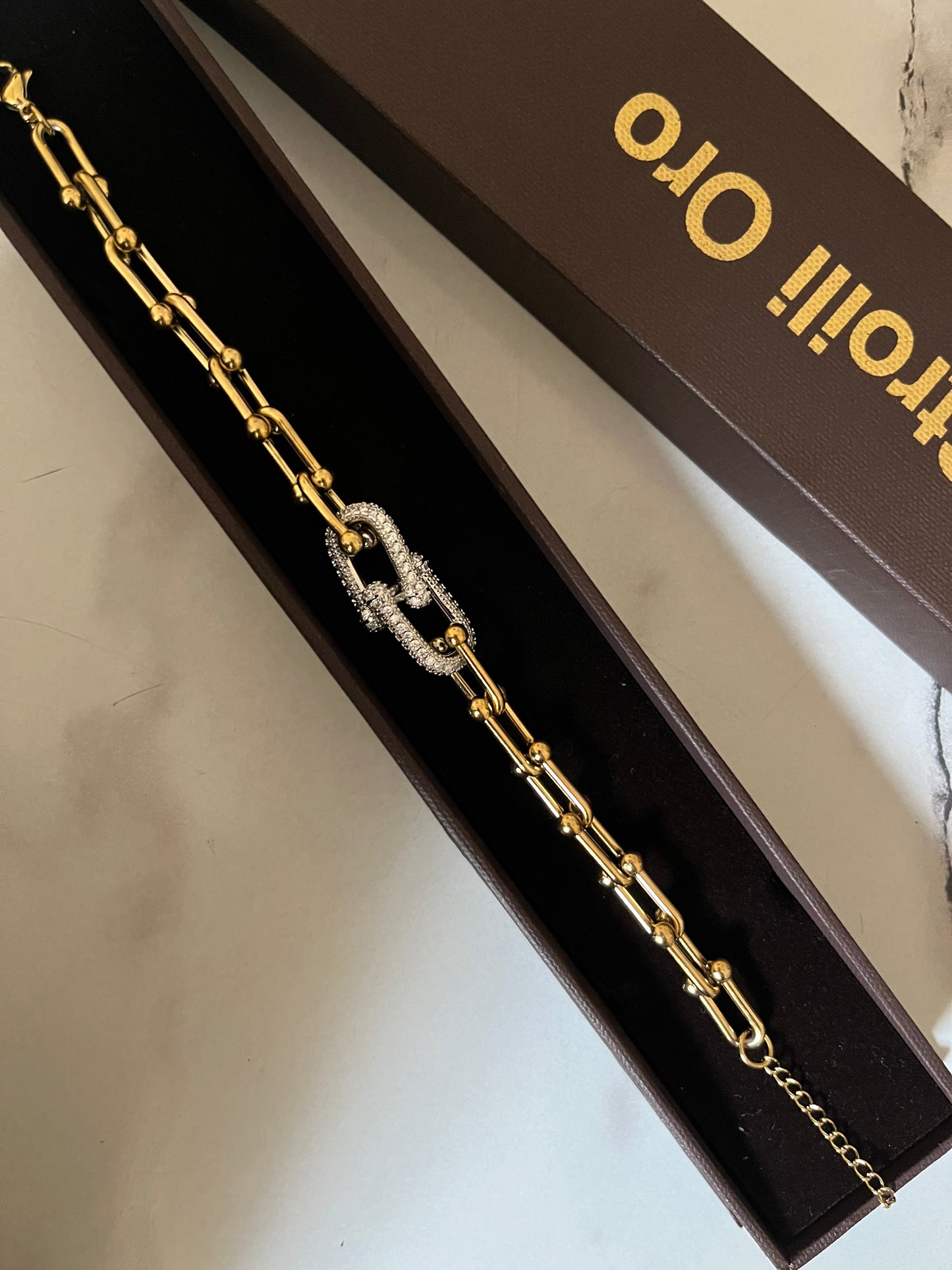 Zirconia Link Chain Bracelet