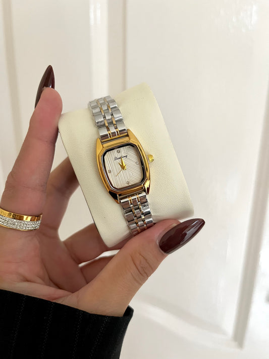 Two Tone  Whisper Square Watch