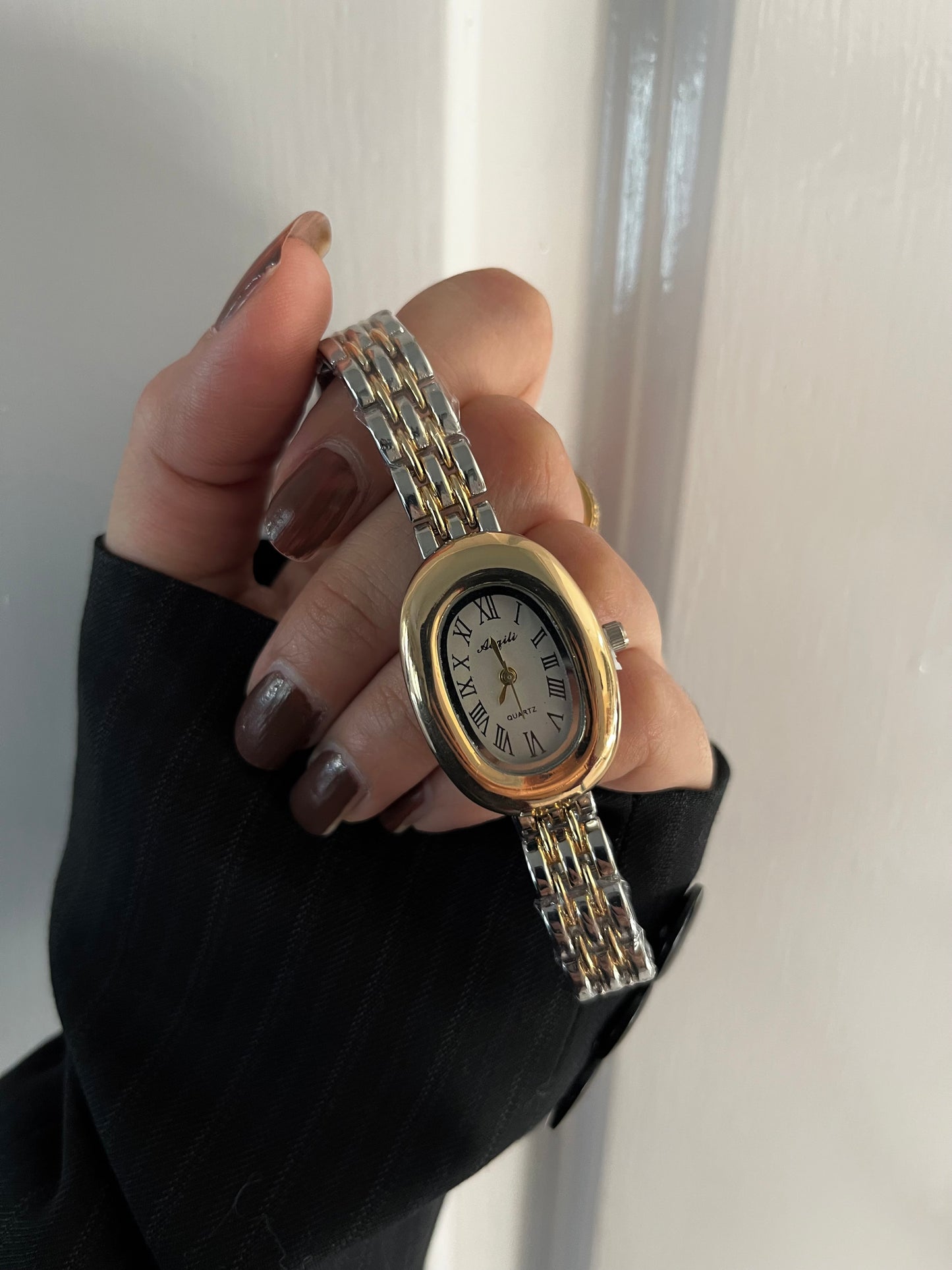 ROMAN MEDIEVAL TWO TONE WATCH-White Dial