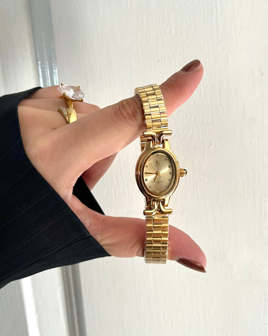 GOLDEN DIAL WATCH-water resistant stainless steel