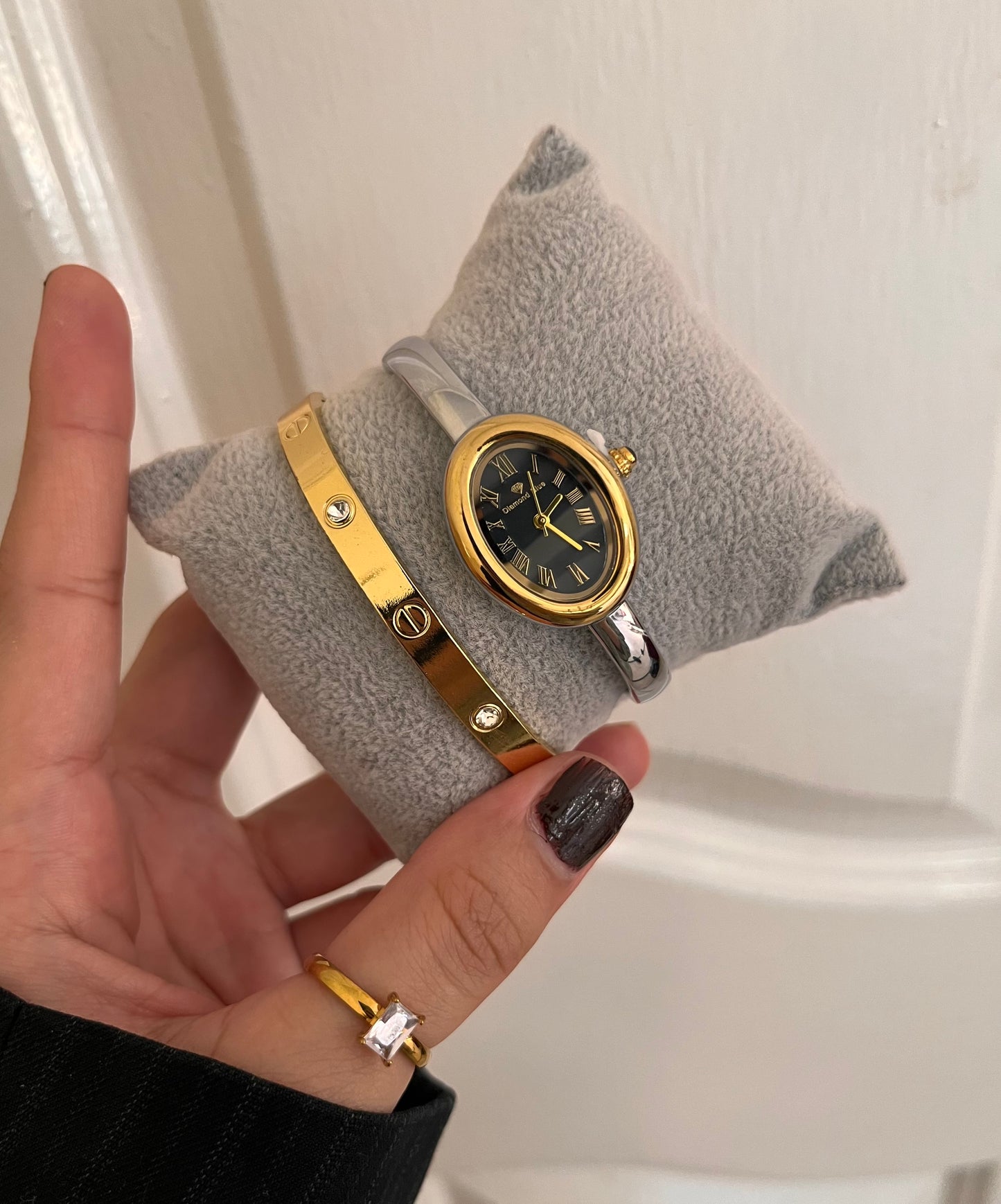 Vintage Oval Bangle Watch Stack