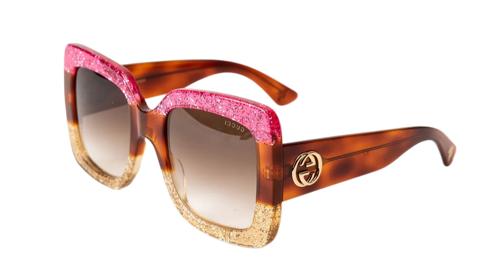 GUCCI SQUARE FRAME ACETATE SUNGLASSES