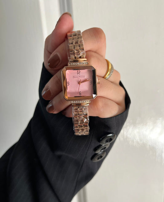 REGAL SQUARE WATCH (pink dail)