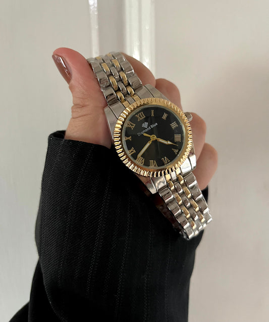 PERPETUAL TWO TONE BLACK DAIL WATCH