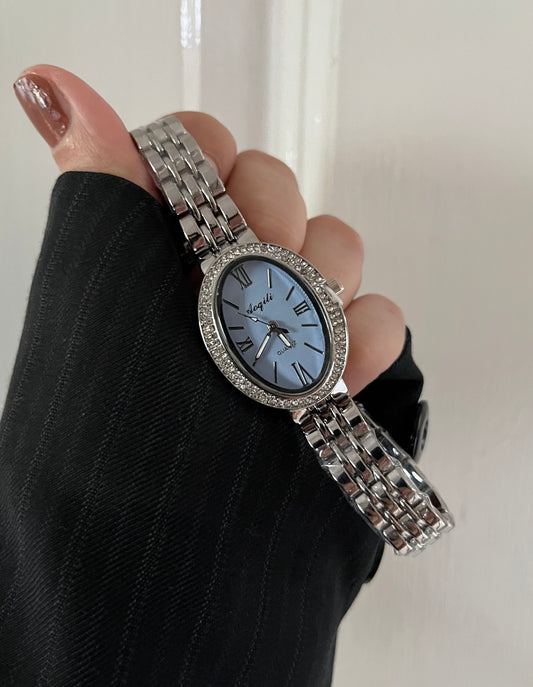 ISABELLA OVAL LUXURY WATCH-Blue Dial