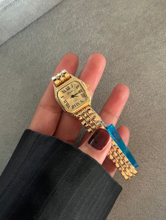 ISABELLA SQUARE LUXURY WATCH-Gold Dial