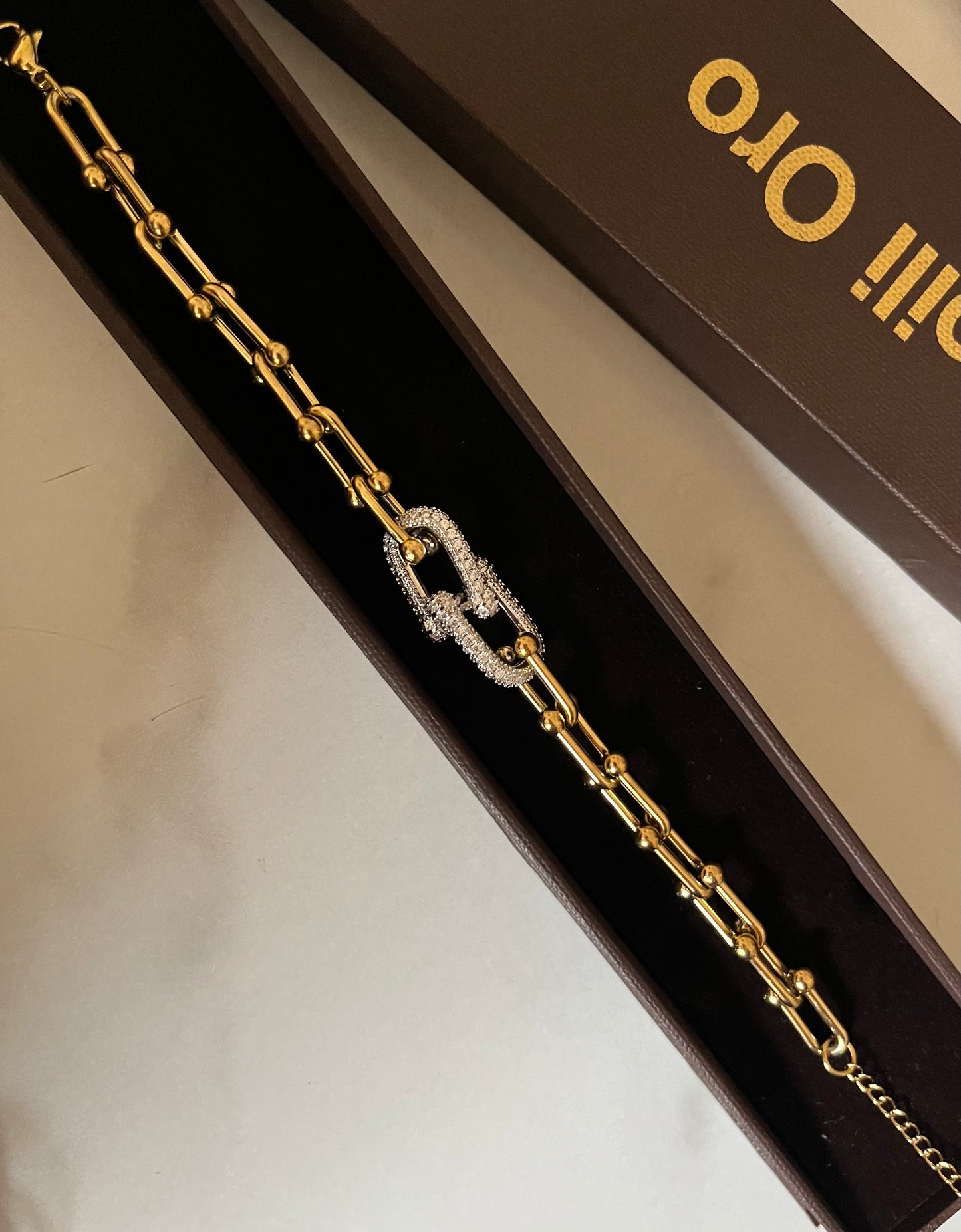 Zirconia Link Chain Bracelet