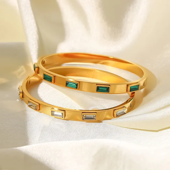 Greca Emerald Cuff Bangle
